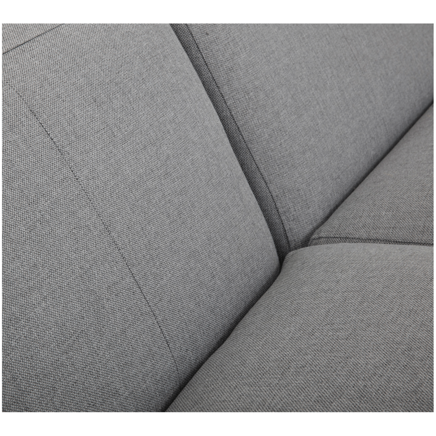 New York 3-pers. modulsofa - lysegr polyester stof og sort plastik