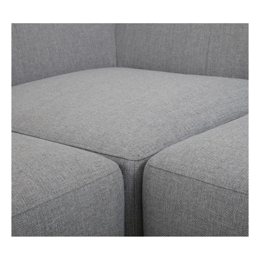 New York 3-pers. modulsofa - lysegr polyester stof og sort plastik