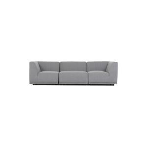 New York 3-pers. modulsofa - lysegr polyester stof og sort plastik