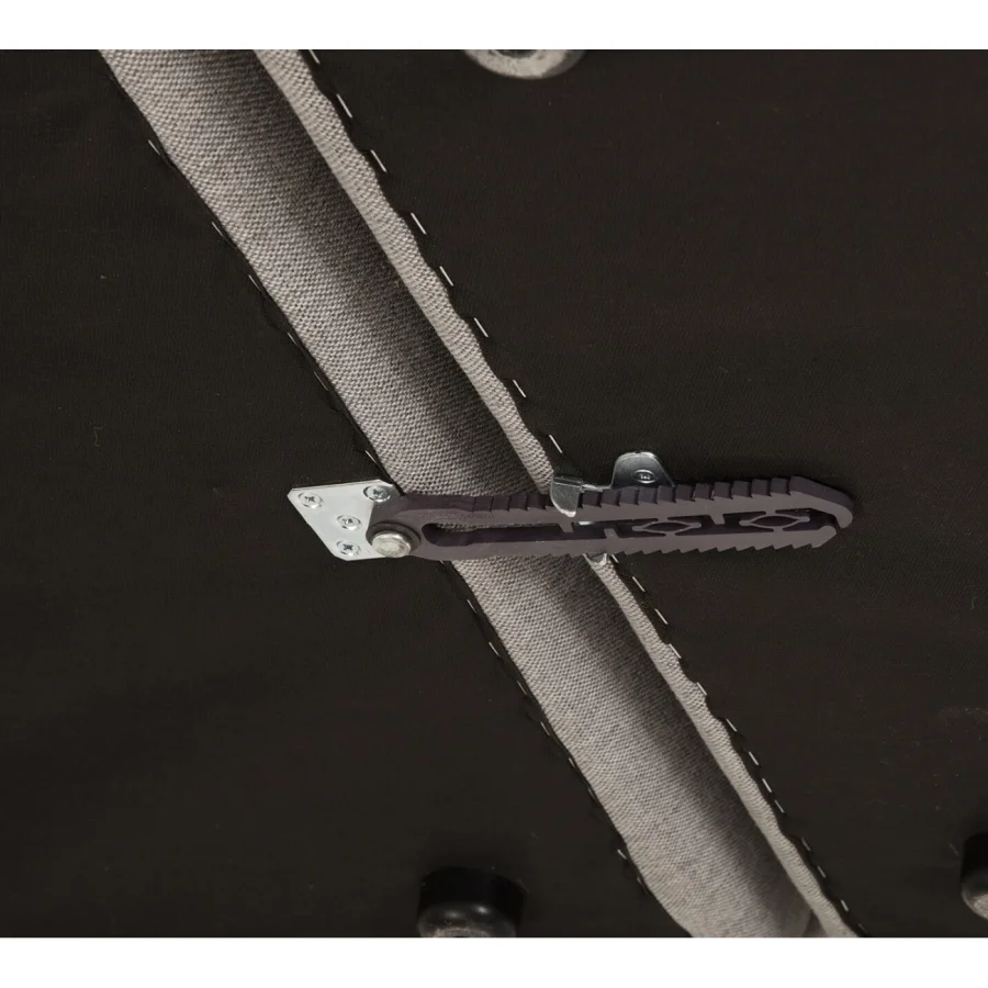 New York chaiselongsofa (fire moduler) - lysegr polyester stof og sort plastik