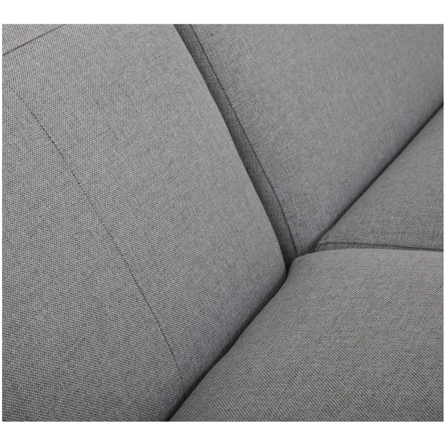 New York chaiselongsofa (tre moduler) - lysegr polyester stof og sort plastik