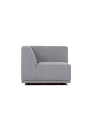 New York hjrnemodul sofa, kvadratisk - lysegr polyester stof og sort plastik