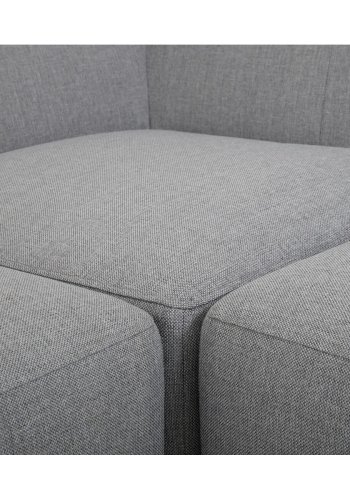 New York hjrnesofa  (fem moduler) - lysegr polyester stof og sort plastik
