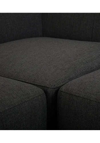 New York hjrnesofa med chaiselong (fem moduler) - gr polyester stof og sort plastik