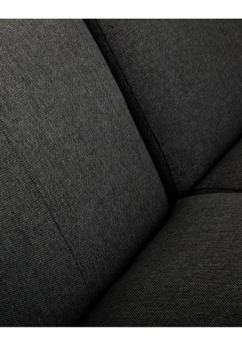 New York hjrnesofa med chaiselong (fem moduler) - gr polyester stof og sort plastik