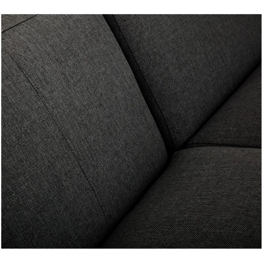 New York hjrnesofa med chaiselong (fem moduler) - gr polyester stof og sort plastik