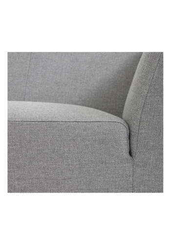 New York hjrnesofa med chaiselong (fem moduler) - lysegr polyester stof og sort plastik