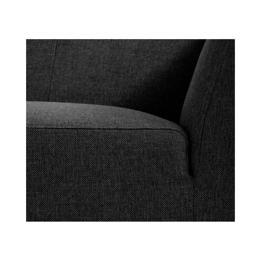 New York hjrnesofa med chaiselong (fem moduler) - gr polyester stof og sort plastik