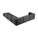 New York hjrnesofa med open-end (seks moduler) - gr polyester stof og sort plastik