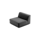 New York midtermodul sofa, kvadratisk - gr polyester stof og sort plastik