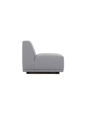 New York midtermodul sofa, kvadratisk - lysegr polyester stof og sort plastik