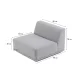 New York midtermodul sofa, kvadratisk - gr polyester stof og sort plastik