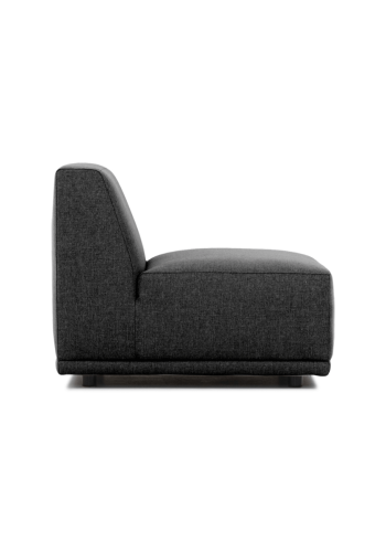 New York midtermodul sofa, kvadratisk - gr polyester stof og sort plastik