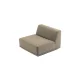 New York midtermodul sofa, kvadratisk - latte polyester stof og sort plastik
