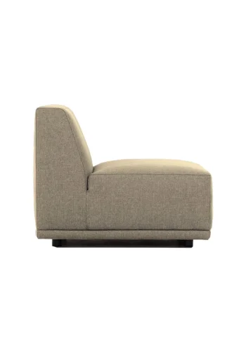 New York midtermodul sofa, kvadratisk - latte polyester stof og sort plastik