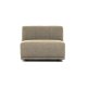 New York midtermodul sofa, kvadratisk - latte polyester stof og sort plastik