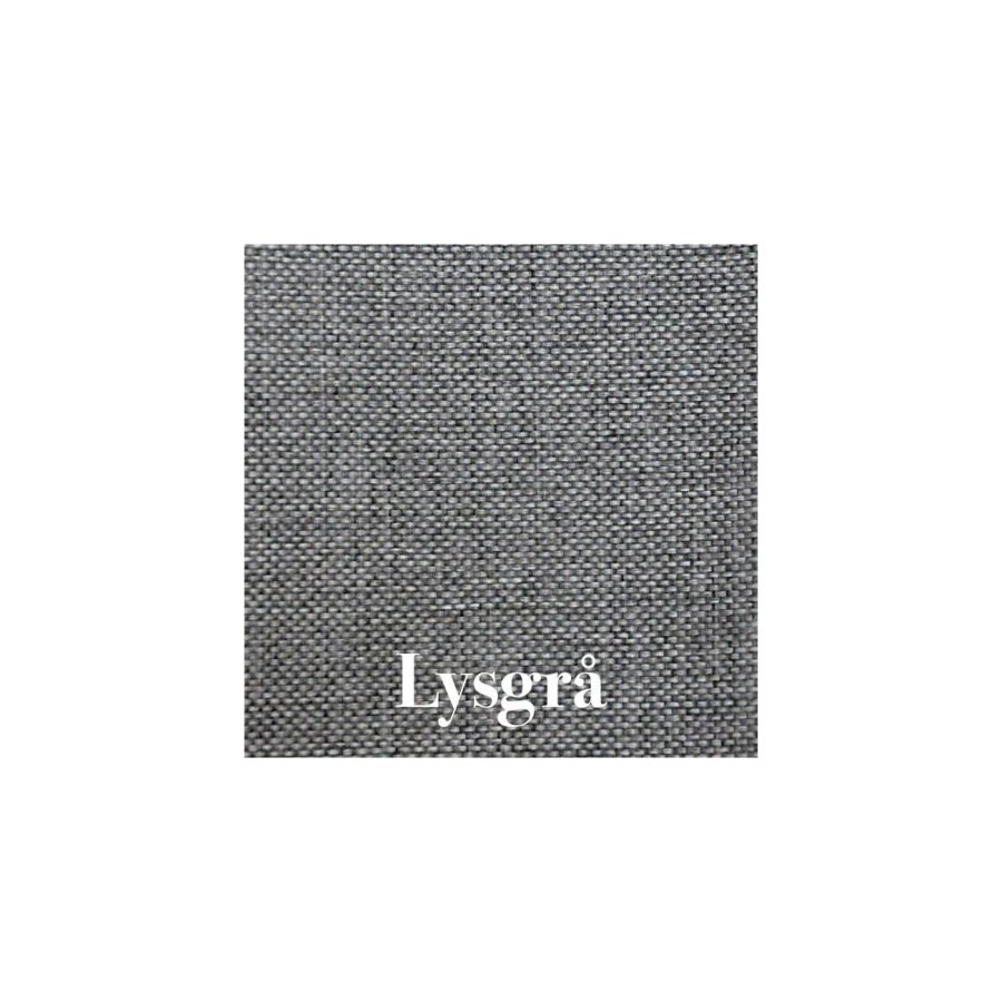 New York puf, kvadratisk - lysegr polyester stof og sort plastik (90x90)