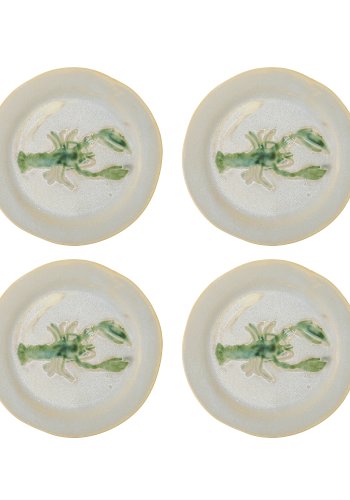 CREATIVE COLLECTION Hadden Teller, Grün, Steingut (T21xH2 cm, 4er-Set)