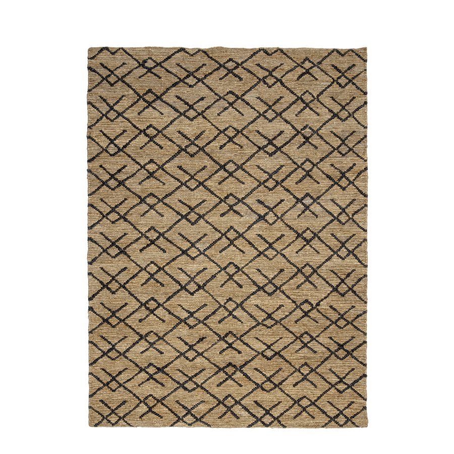 BLOOMINGVILLE Gaya Teppich, rechteckig – natürliche und schwarze Jute (215 x 150)