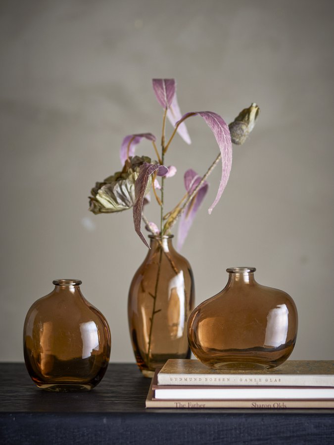 BLOOMINGVILLE Tilia-vase, brun, glass