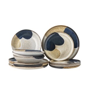 BLOOMINGVILLE Jules bordservice st - gr stentj (D:D22xH5/P:D22xH2/P:D28,5xH2) (st af 4x3 stk)