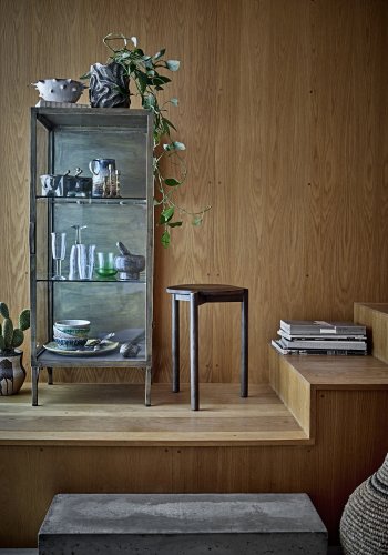 BLOOMINGVILLE Saone Schrank, Messing, gehärtetes Glas (L45xH110xB40 cm)