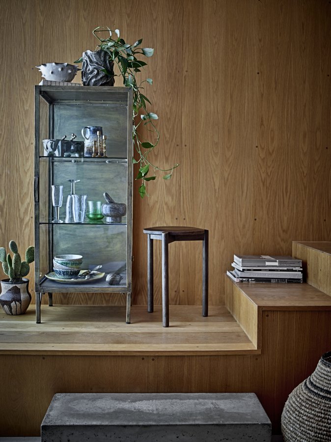 BLOOMINGVILLE Saone Schrank, Messing, gehärtetes Glas (L45xH110xB40 cm)