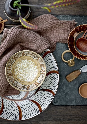 BLOOMINGVILLE Heikki skl, brun, steinty, D32xH9 cm