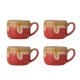 BLOOMINGVILLE Sheen Becher, Rot, Steingut (D10,5xH8 cm, 4er-Set)