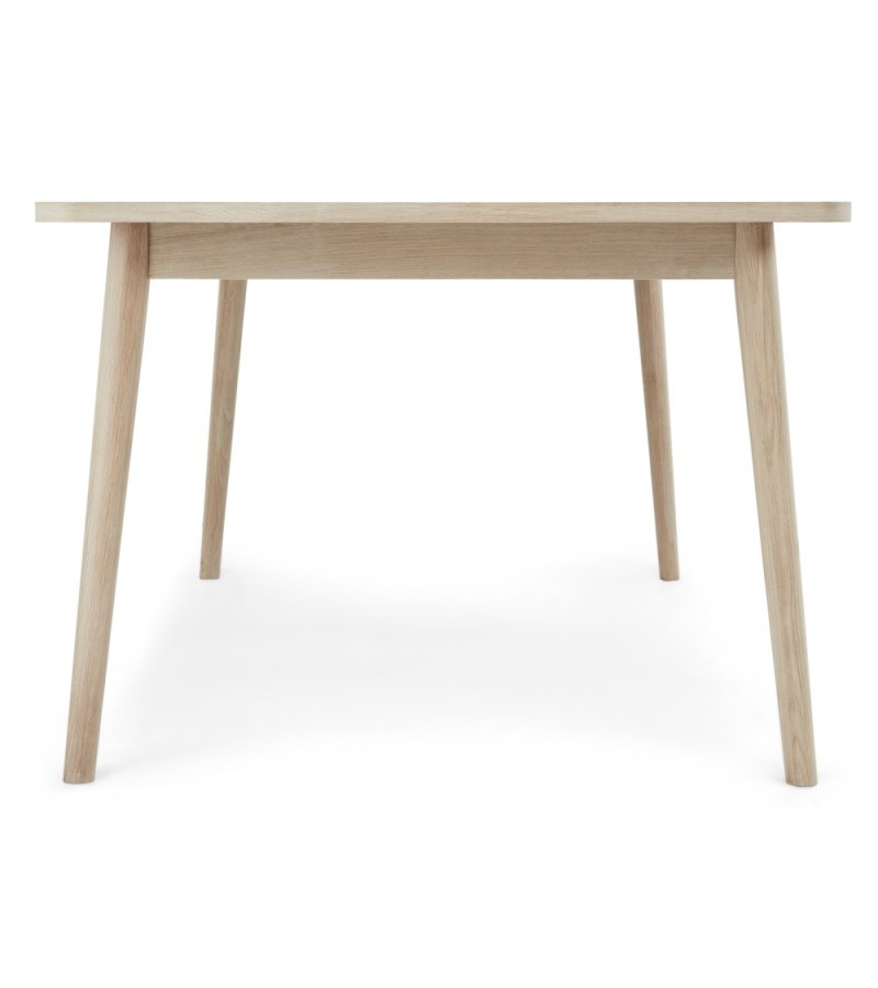 Esstisch Nyborg, mit 2 Einlegeplatten – weiß geöltes Eichenfurnier und Holz (100x200(300))