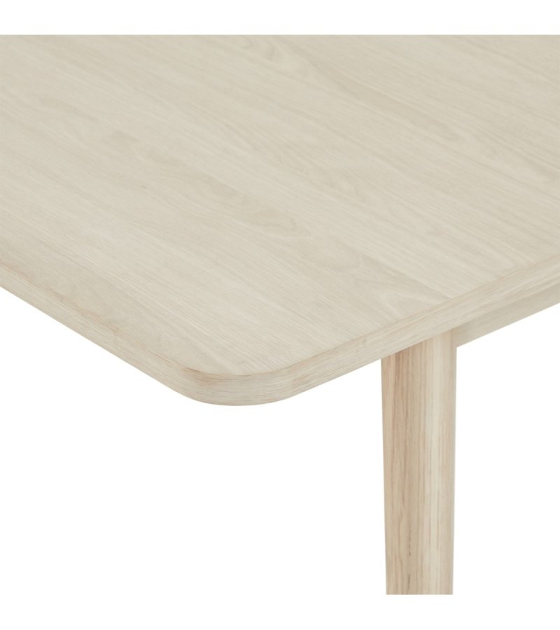 Esstisch Nyborg, mit 2 Einlegeplatten – weiß geöltes Eichenfurnier und Holz (100x200(300))