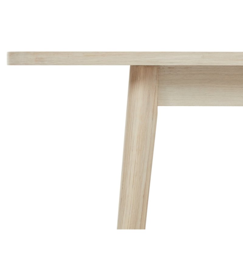 Esstisch Nyborg, mit 2 Einlegeplatten – weiß geöltes Eichenfurnier und Holz (100x200(300))