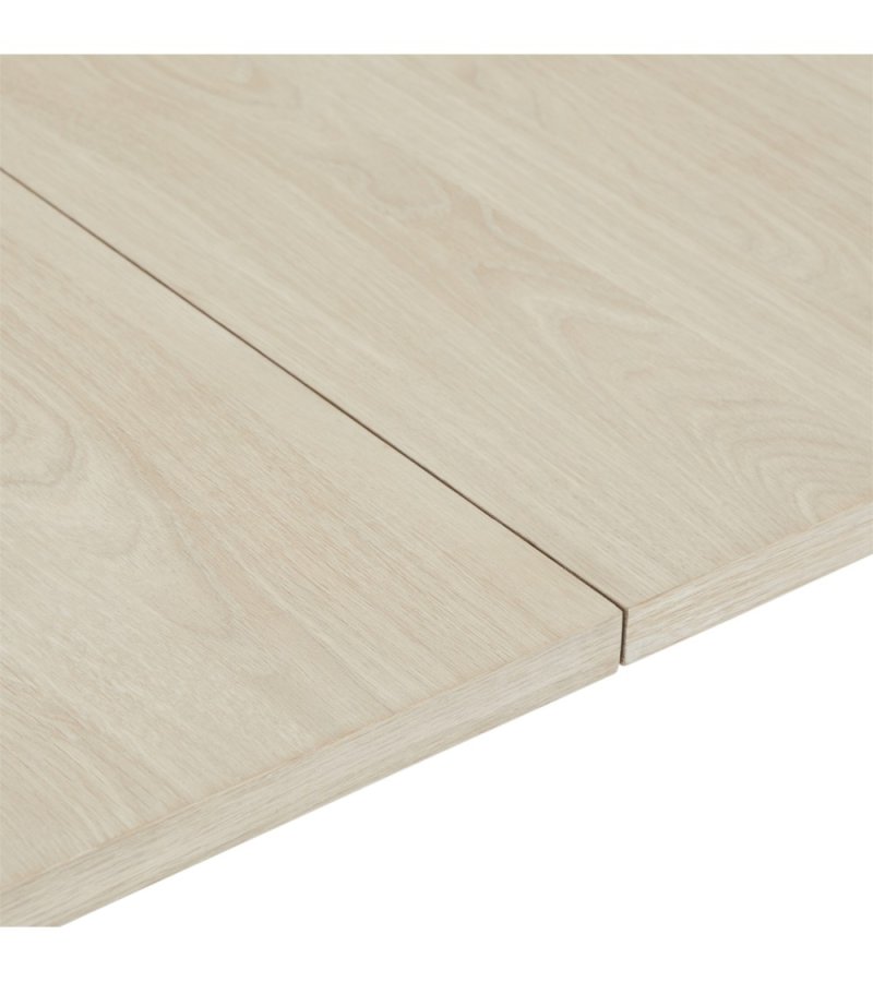 Esstisch Nyborg, mit 2 Einlegeplatten – weiß geöltes Eichenfurnier und Holz (100x200(300))