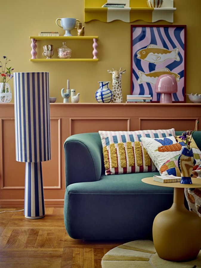 BLOOMINGVILLE MINI Bibiola-hylla, gul, MDF (L60xH21,5xB17 cm)