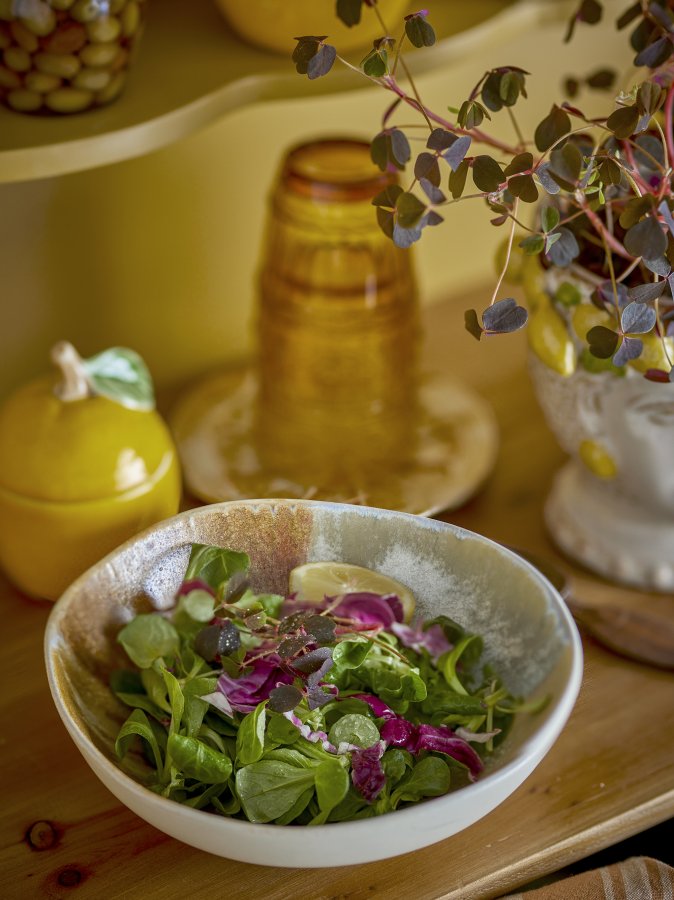 CREATIVE COLLECTION Lacey Schüssel, Gelb, Steingut (T21xH6 cm, 4er-Set)