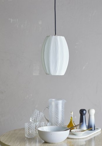 BLOOMINGVILLE Pica Pendelleuchte, Wei, Polyester (T21xH28 cm)