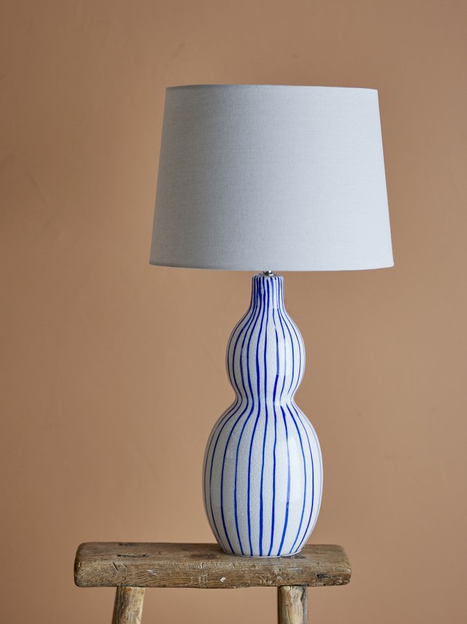 CREATIVE COLLECTION Gavisa Tischleuchte, Blau, Steingut