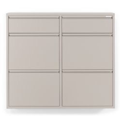 SPINDER DESIGN BILLY 6 skoskåp, w. 6 dörrar - silkeslent taupe stål