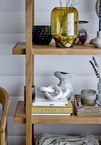 BLOOMINGVILLE Twist Candle, Gr, Parafin, Sett med 4, D2,2xH30 cm