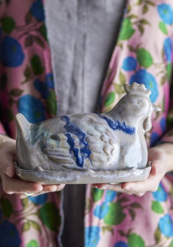 CREATIVE COLLECTION Heni Butterdose, Pink, Steingut