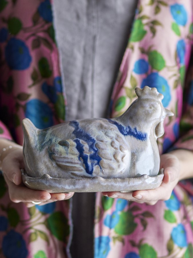 CREATIVE COLLECTION Heni Butterdose, Pink, Steingut