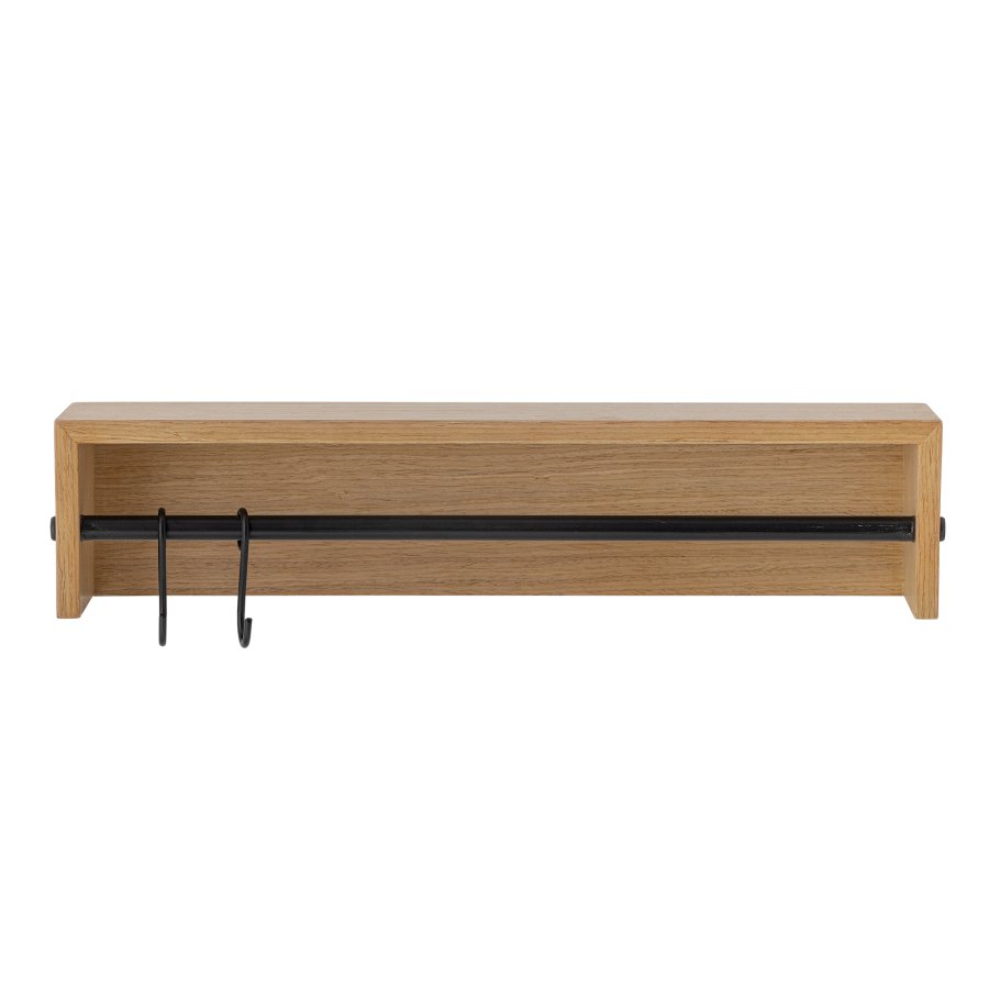 BLOOMINGVILLE Ryder vegghylle, m. 1 stang og 2 kroker - naturlig MDF
