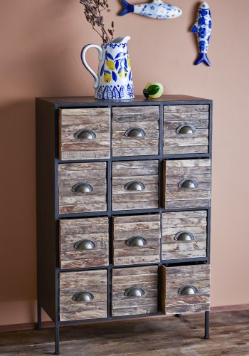 CREATIVE COLLECTION Matteo Schublade, Schwarz, Metall