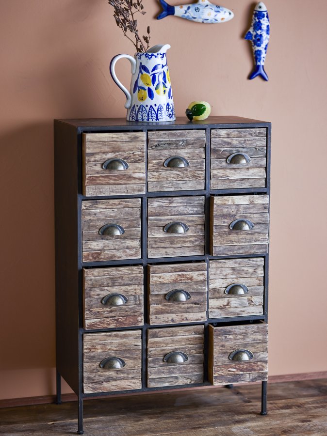 CREATIVE COLLECTION Matteo Schublade, Schwarz, Metall