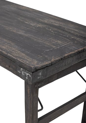 CREATIVE COLLECTION Cali Esstisch, klappbar - schwarzes Recyclingholz (168x56)