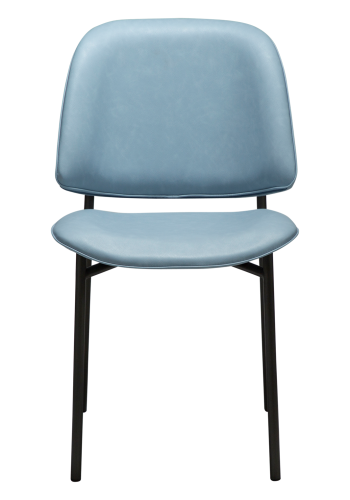 DANFORM OHMY Esszimmerstuhl - Kunstleder in Nebelblau und Antikstahl