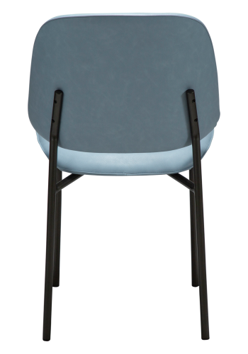 DANFORM OHMY Esszimmerstuhl - Kunstleder in Nebelblau und Antikstahl