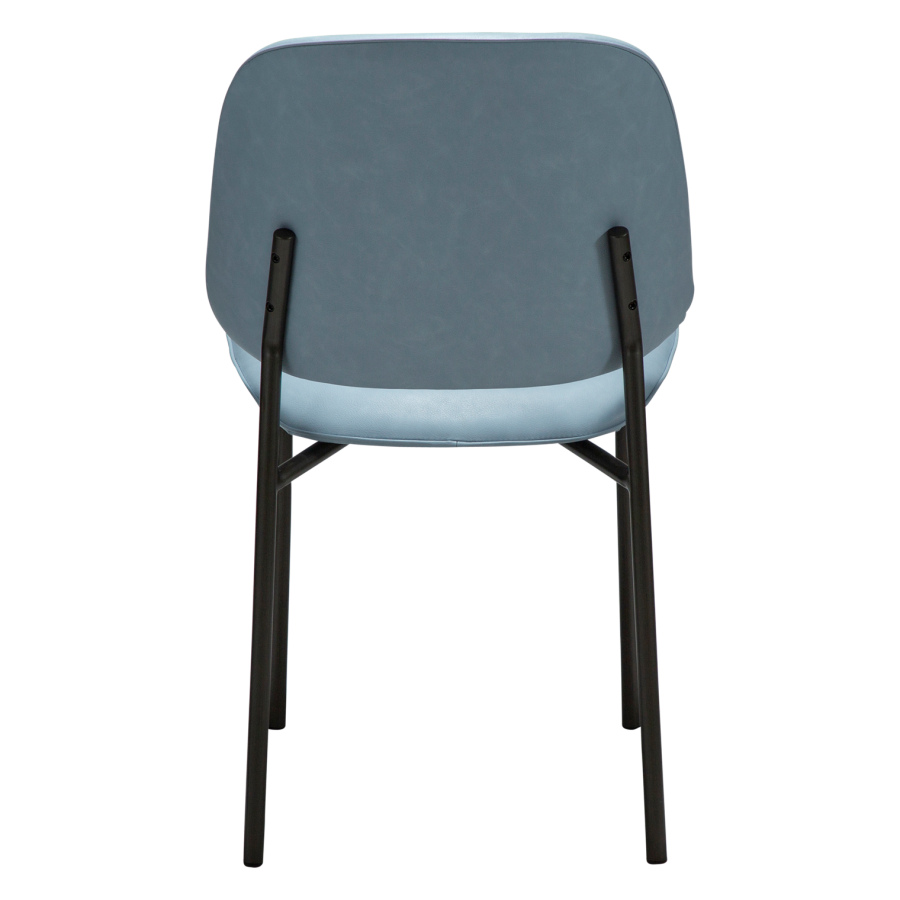 DANFORM OHMY Esszimmerstuhl - Kunstleder in Nebelblau und Antikstahl