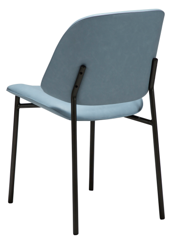 DANFORM OHMY Esszimmerstuhl - Kunstleder in Nebelblau und Antikstahl