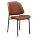 DANFORM OHMY Esszimmerstuhl - Cognac-Kunstleder und schwarzer Stahl